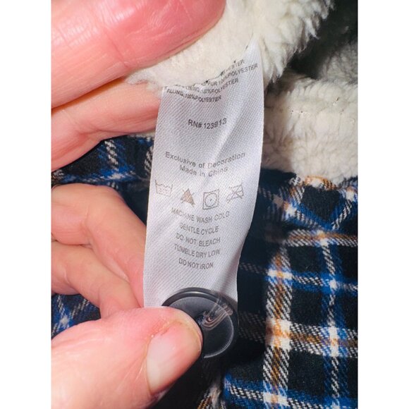 Jachs New York Mens Recycled Flannel Sherpa-Lined Plaid Shirt Jacket L Shacket - Picture 8 of 11